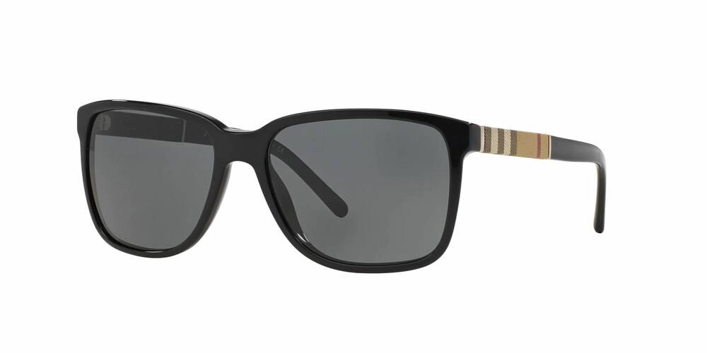 NEW BURBERRY men's square sunglasses in black - grey
